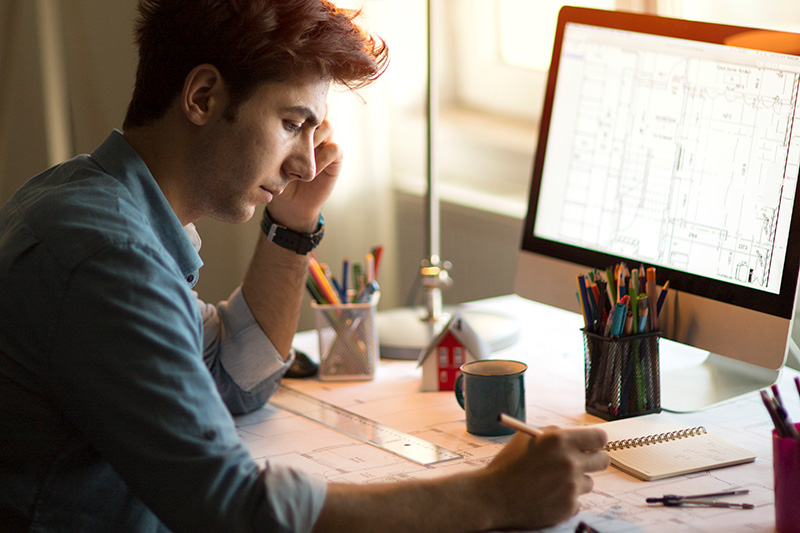 Architectural Technologist working in home office